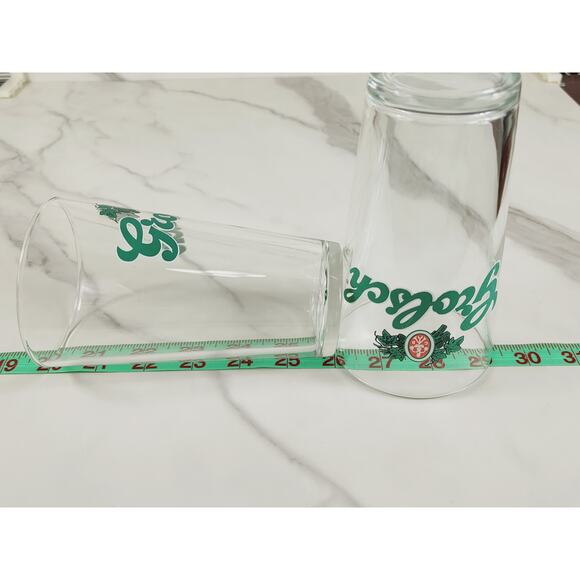 Dutch Grolsch Brewery Pint Beer Clear Glass 16oz Drinkware 5 1/2" Tumbler x2 - Picture 12 of 12